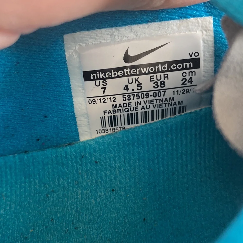 Nike Training Fitsole Sneakers Size 7 Blue Gray VGUC
